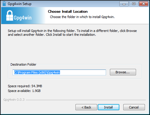 gpg4win install location